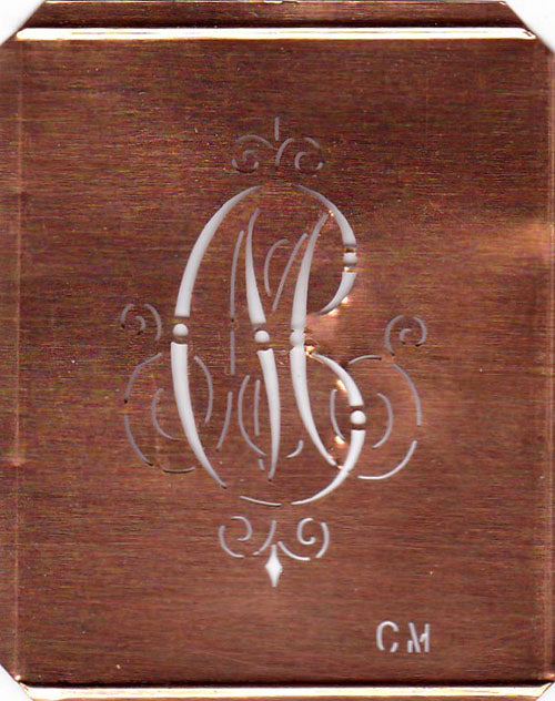 CM - Alte, verschlungene Monogrammschablone
