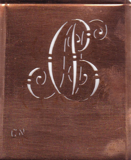 CN - Alte verschlungene Monogramm Stick Schablone