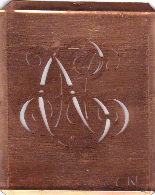 CN - Uralte Monogramm Schablone zum Sticken