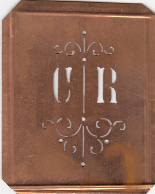 CR - Besonders hübsche alte Monogrammschablone