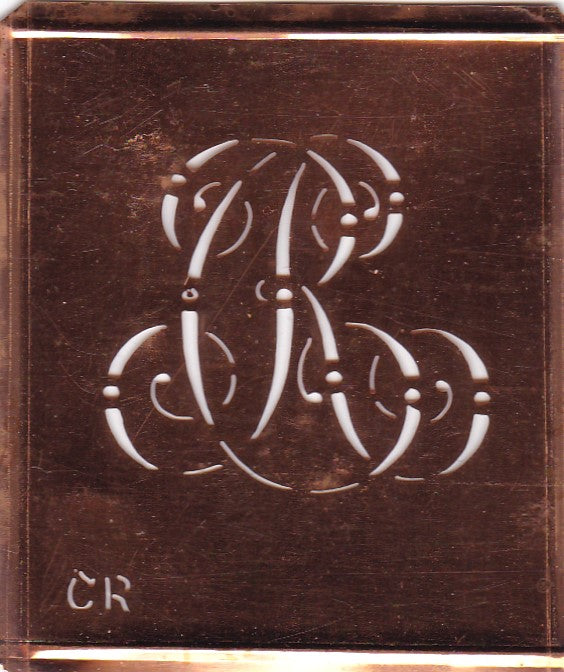 CR - Alte verschlungene Monogramm Stick Schablone