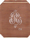 CR - Kupferschablone mit kleinem verschlungenem Monogramm