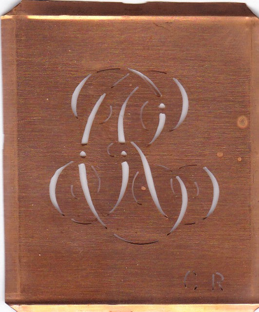 CR - Alte Monogramm Schablone zum Sticken