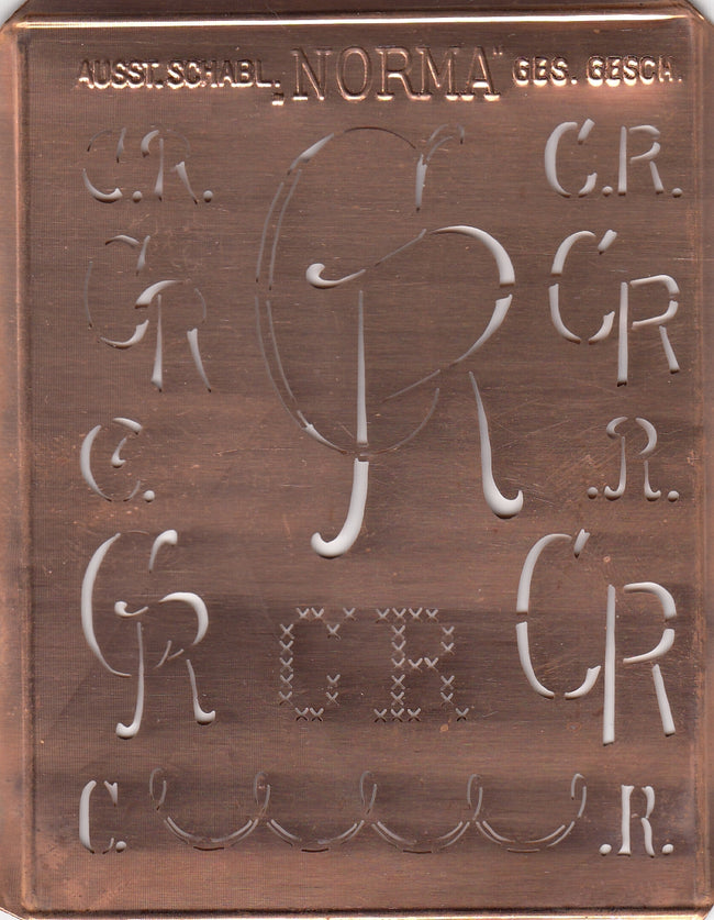 CR- Hübsche alte Monogrammschablone