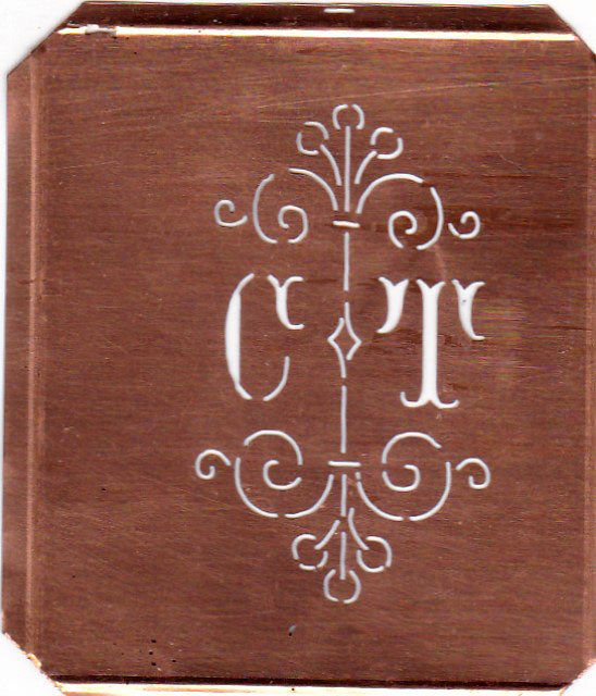 CT - Besonders hübsche alte Monogrammschablone