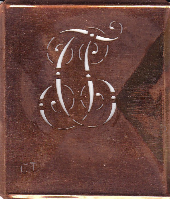 CT - Alte verschlungene Monogramm Stick Schablone