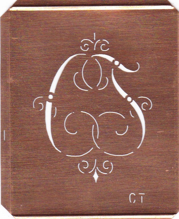 CT - Alte, verschlungene Monogrammschablone