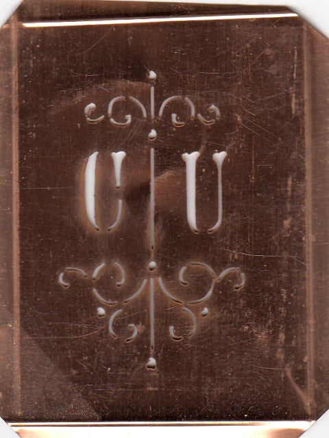 CU - Besonders hübsche alte Monogrammschablone