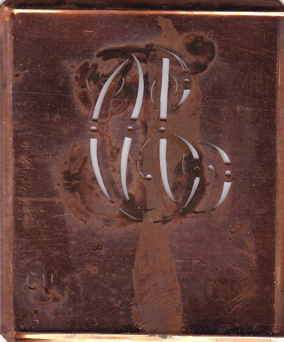 CU - Alte verschlungene Monogramm Stick Schablone