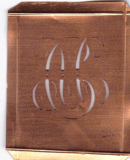 CU - Alte Monogramm Schablone zum Sticken und vieles mehr