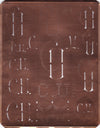 CU - Große attraktive Kupferschablone mit vielen Monogrammen