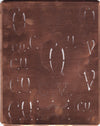 CV - Große attraktive Kupferschablone mit vielen Monogrammen