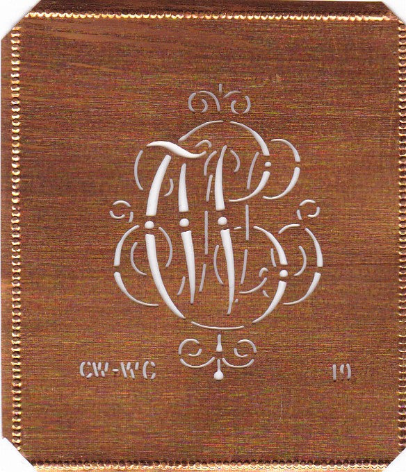 CW - Alte verschlungene zarte Stickschablone