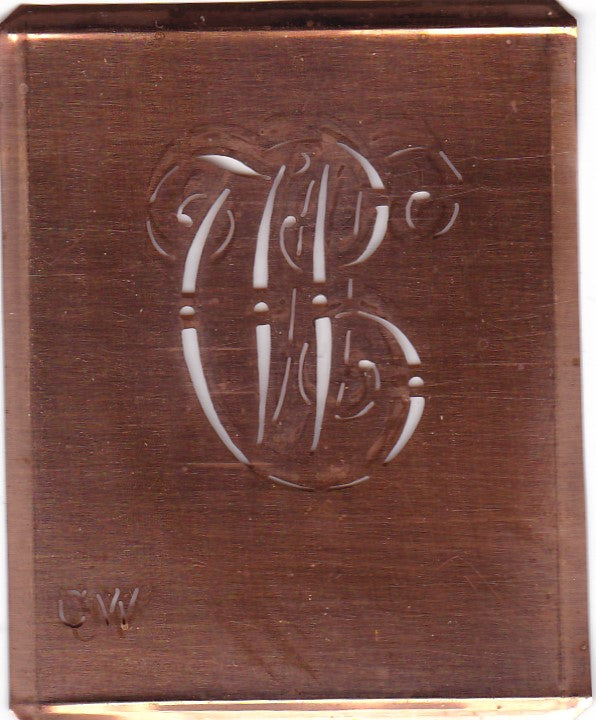 CW - Alte verschlungene Monogramm Stick Schablone