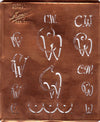 www.knopfparadies.de - CW - Antike Stickschablone aus Kupferblech