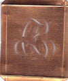 CZ - Hübsche alte Kupfer Schablone mit 3 Monogramm-Ausführungen