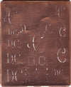 DC - Große attraktive Kupferschablone mit vielen Monogrammen