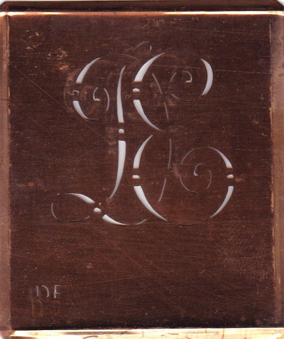 DE - Alte verschlungene Monogramm Stick Schablone