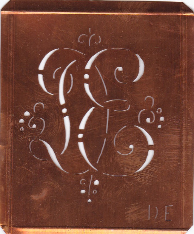 DE - Hübsche alte verschnörkelte Monogrammschablone