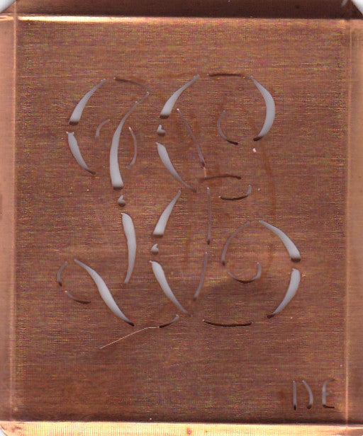 DE - Uralte Monogramm Schablone zum Sticken