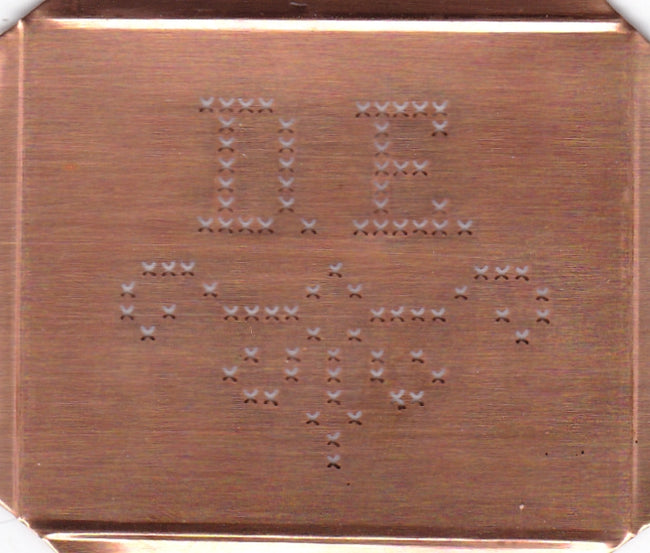 DE - Alte niedliche Kreuzstich Monogramm Schablone
