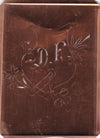 DF - Seltene Stickvorlage - Uralte Wäscheschablone mit Wappen - Medaillon