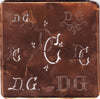 DG - Große Kupfer Schablone mit 7 Variationen