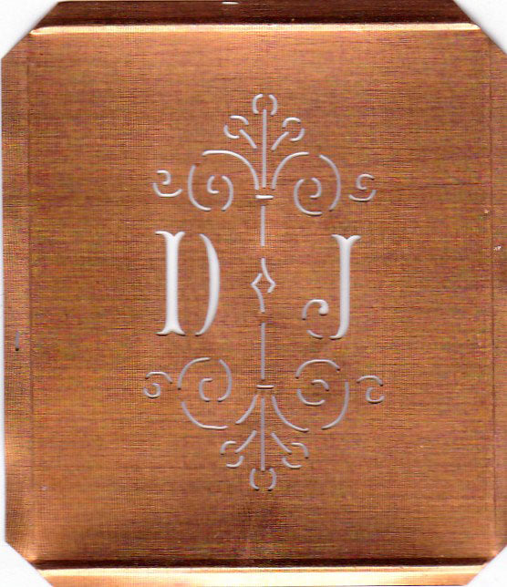 DJ - Besonders hübsche alte Monogrammschablone
