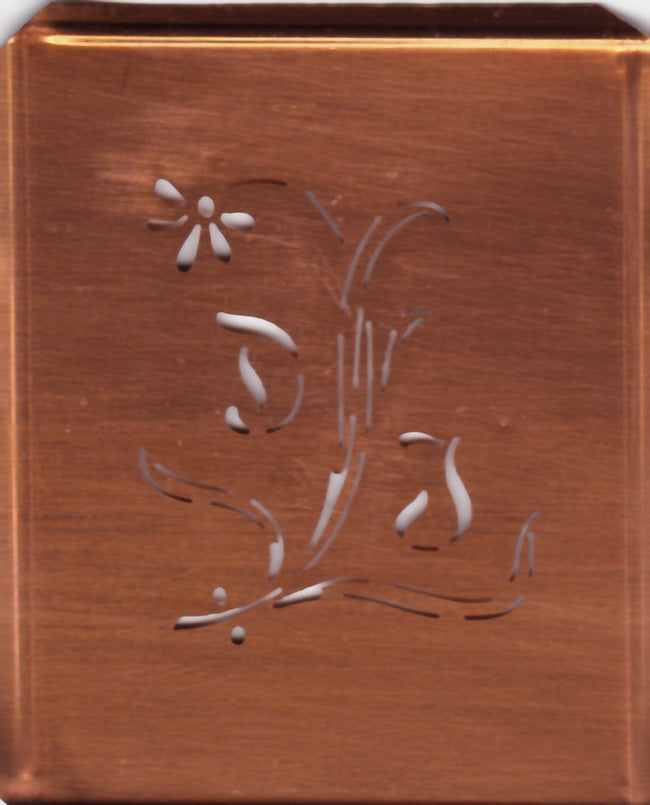 DJ - Hübsche, verspielte Monogramm Schablone Blumenumrandung