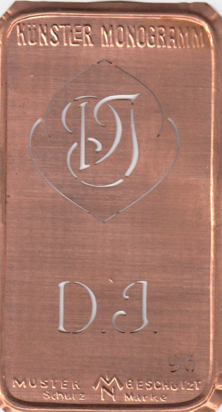 DJ - Alte Jugendstil Stickschablone - Medaillon-Design