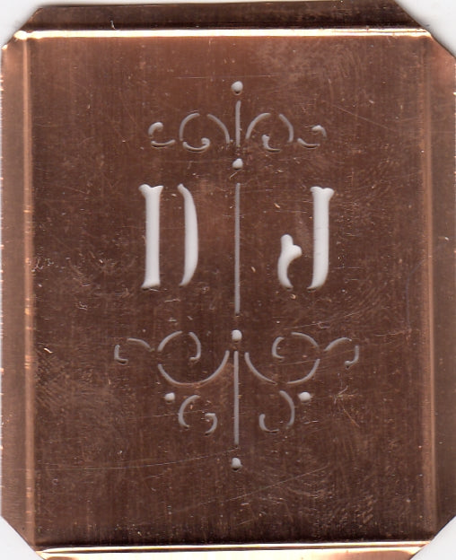 DJ - Besonders hübsche alte Monogrammschablone
