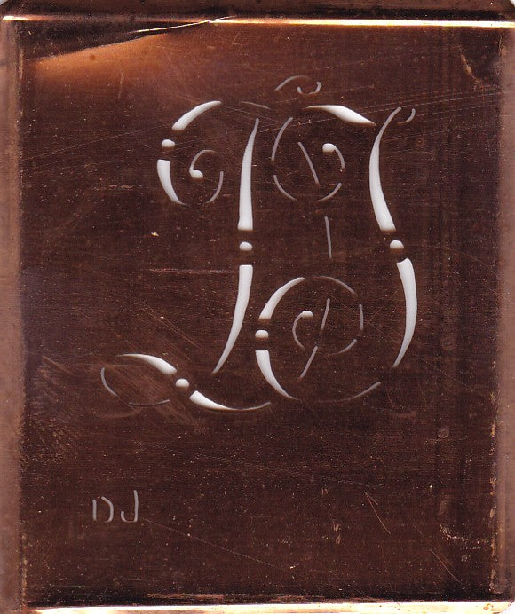 DJ - Alte verschlungene Monogramm Stick Schablone