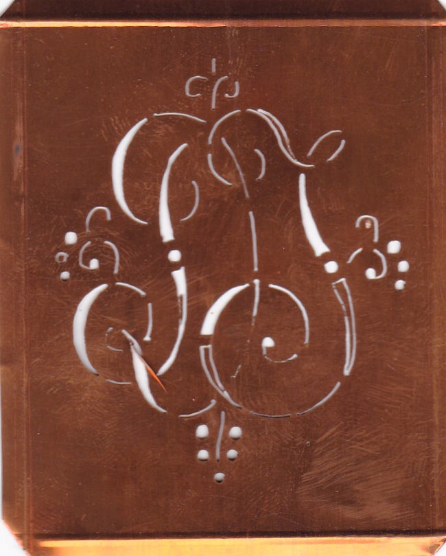 DJ - Hübsche alte verschnörkelte Monogrammschablone