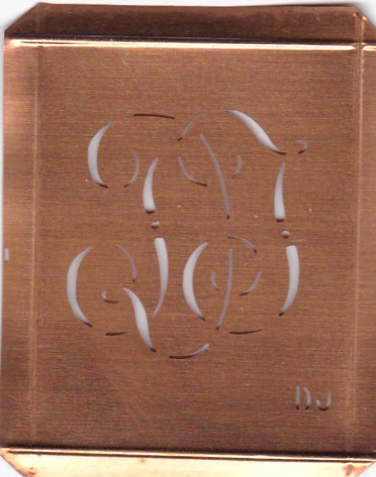 DJ - Alte Monogramm Schablone zum Sticken und vieles mehr