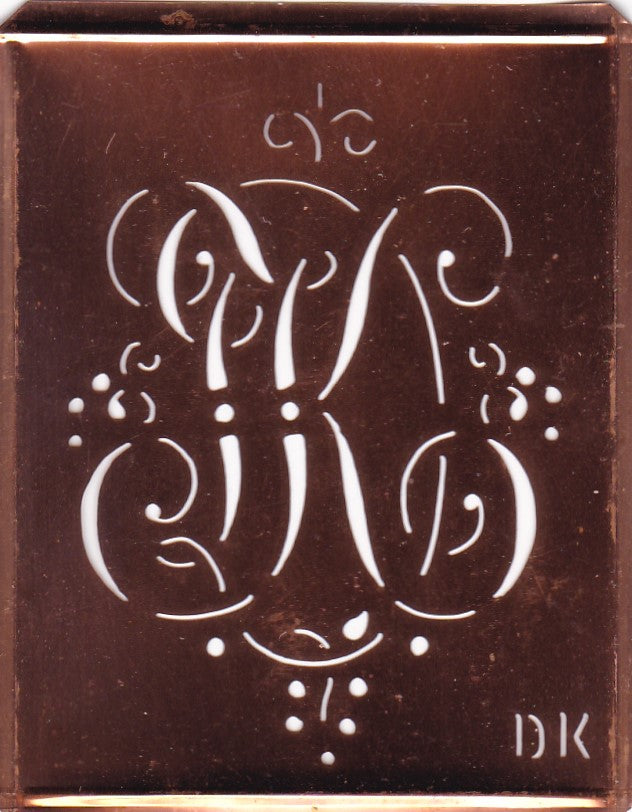 HF - Alte Monogramm Schablone mit Schnörkeln