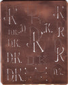 DK - Große attraktive Kupferschablone mit vielen Monogrammen