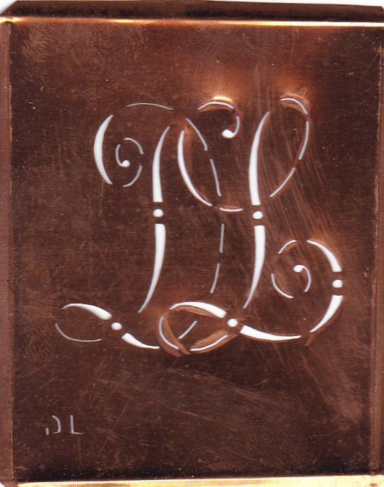 DL - Alte verschlungene Monogramm Stick Schablone