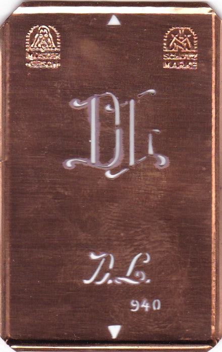 DL - Alte Monogramm Schablone nicht nur zum Sticken