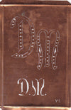 DM - Interessante alte Kupfer-Schablone zum Sticken von Monogrammen