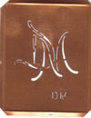 DM - 90 Jahre alte Stickschablone für hübsche Handarbeits Monogramme