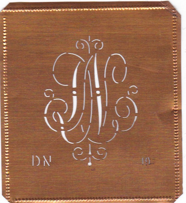 DN - Alte verschlungene zarte Stickschablone