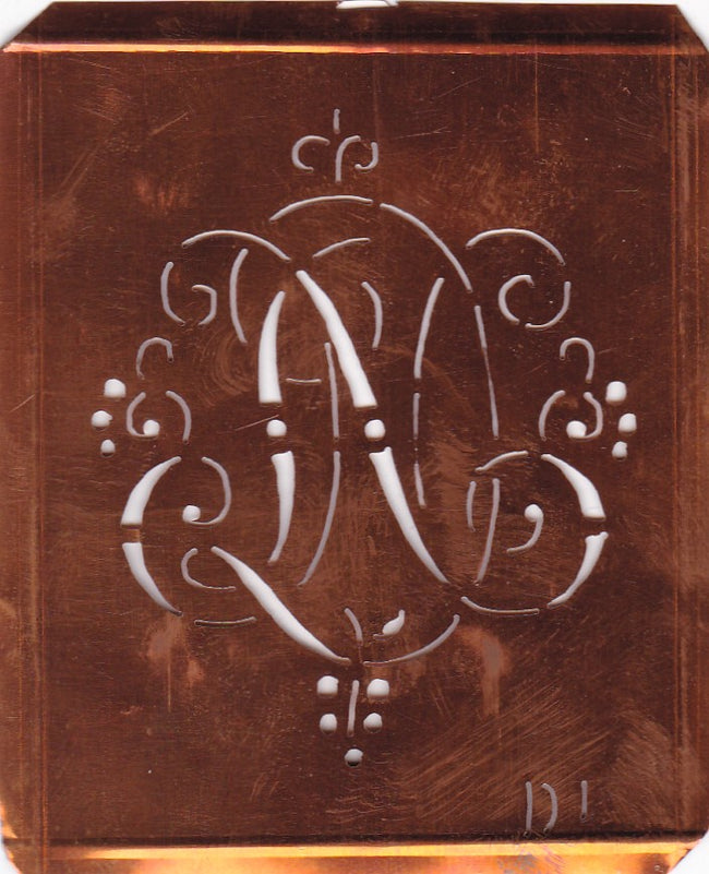 DN - Hübsche alte verschnörkelte Monogrammschablone