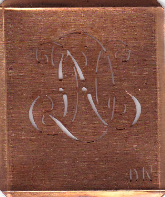 DN - Uralte Monogramm Schablone zum Sticken