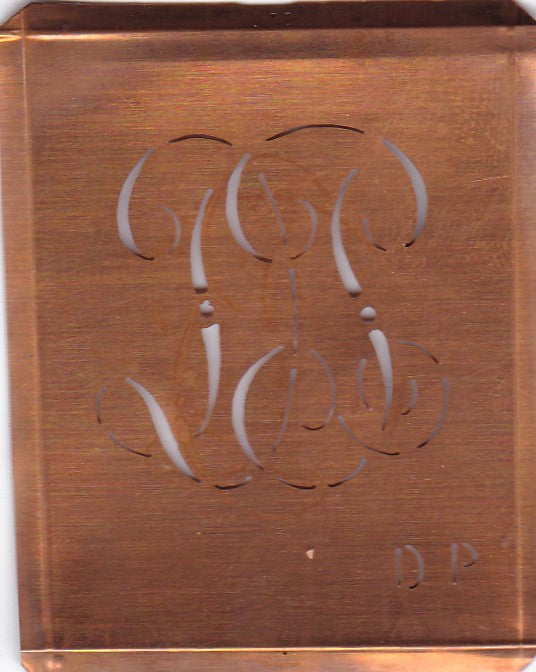 DP - Alte Monogramm Schablone zum Sticken