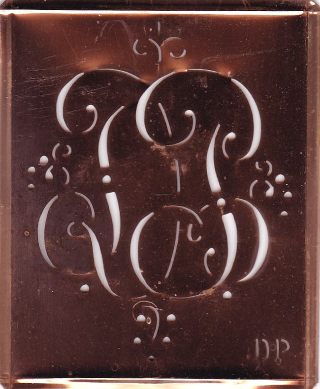 DP - Alte Monogramm Schablone mit Schnörkeln