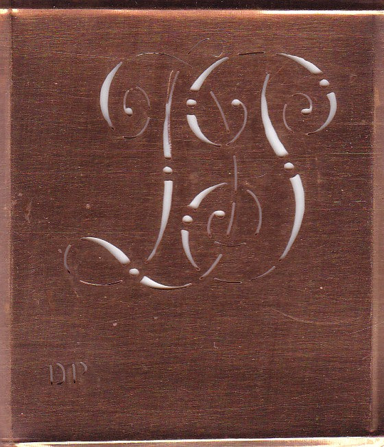 DP - Alte verschlungene Monogramm Stick Schablone