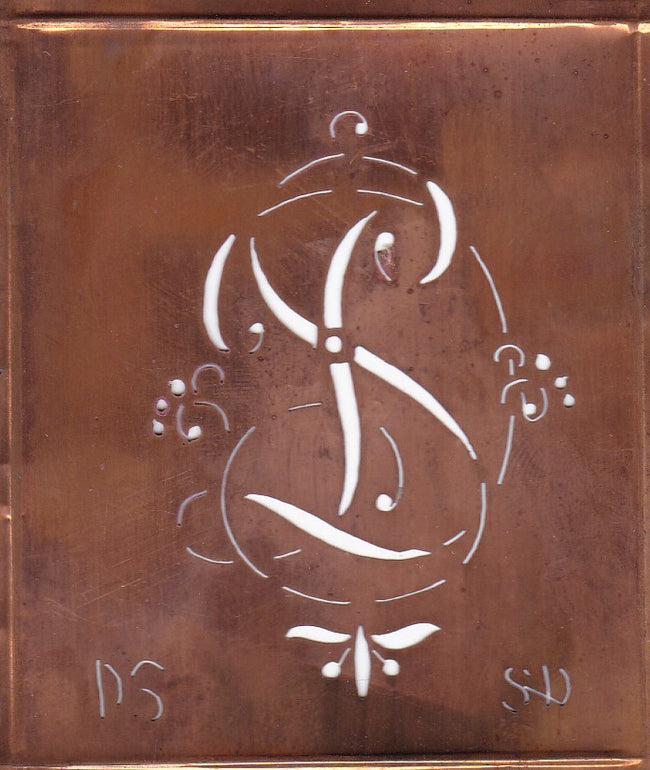 DS - Hübsche alte verschnörkelte Monogrammschablone
