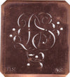 DS - Alte Schablone aus Kupferblech mit klassischem verschlungenem Monogramm 