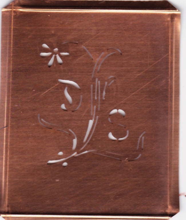 DS - Hübsche, verspielte Monogramm Schablone Blumenumrandung