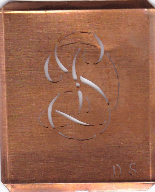 DS - Uralte Monogramm Schablone zum Sticken